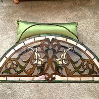 Front view of stained glass panel showing full design