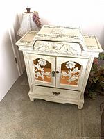 front view of cabinet showing overall design and dimensions reference