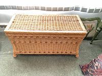 overall view top of wicker chest