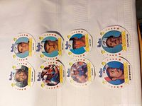 All eight Hostess disc cards laid out face up