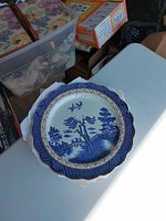 Stack of Booths Real Old Willow dinner plates