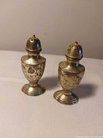 Front view of both silver plate shakers