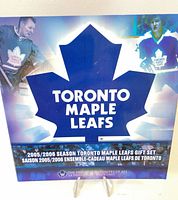 Front of gift set packaging with Maple Leafs logo