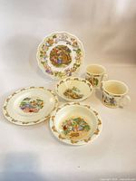 All six Bunnykins pieces displayed together