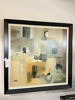 Full view of square framed abstract painting
