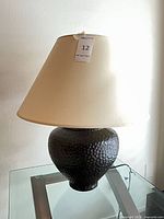 Full view of lamp with shade attached