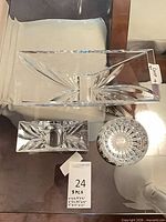 All three cut crystal pieces displayed together