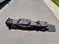 Canopy frame folded inside black carrying case