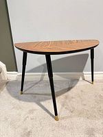 Full view of Ikea leaf-shaped side table
