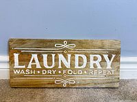front view showing full text and distressed finish