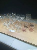 All 17 assorted glasses on board