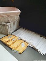 Overall lot with both baskets and grouped napkins