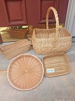 All four wicker baskets arranged together