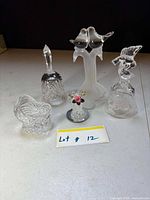 All five Avon glass pieces grouped together