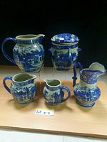 Front view of all five Victopia ironstone pieces