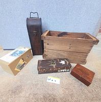 All five wooden pieces grouped for scale and overview
