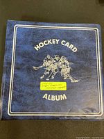 Front cover of blue Hockey Card Album binder
