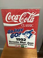 Front view of sealed 1992 Coca-Cola Classic Toronto Blue Jays promotional poster