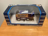 Boxed 1:24 scale St. Louis Blues Zamboni bank showing packaging details