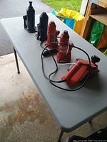 All jacks and planer on table