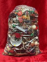 Front view of sealed bag showing assorted earrings