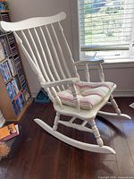 full side view of rocking chair showing overall design and finish