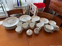 Full 46-piece porcelain set on table