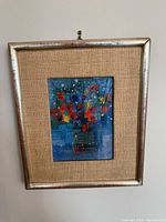 Front view showing painting, mat and frame