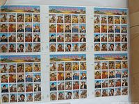 Overall view of complete uncut sheet showing six panes