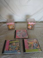 Overall lot: two boxed ornaments and three PC game jewel cases