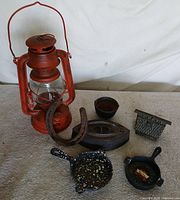 Group shot of all seven vintage western and rustic decor items