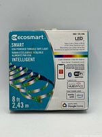 Front of box showing Ecosmart 8 ft Smart USB Powered Tunable Tape Light