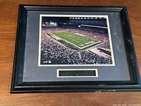 Front view of framed Gillette Stadium photo