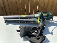 Full view of Yardworks blower/vacuum with attached bag