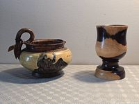 Pitcher and chalice side by side for scale and overall view
