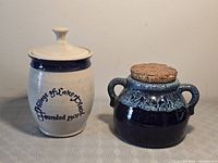 Front view of both stoneware pieces side by side