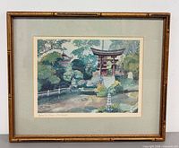 Full view of framed artwork showing frame, mat and image