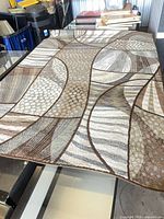 Top view of entire rug showing abstract pattern and colors
