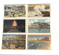 Fronts of all six postcards