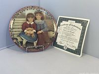Plate with certificate and stand displayed