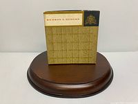 Front view of empty Benson & Hedges King Size box on stand