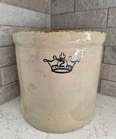 Full view of crock showing crown 2 mark and exterior finish