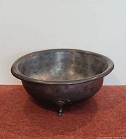 Pewter bowl front and interior view