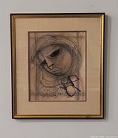 Full view of framed Ben Macala artwork