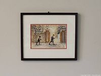 Framed Trish Romance print on wall, front view