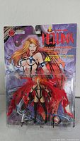 Front of sealed Hellina action figure showing figure, wings, weapons