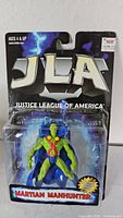 Front of sealed Martian Manhunter JLA action figure package