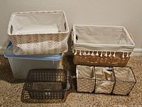 Group shot of six storage pieces