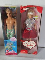 Front view of both boxed dolls