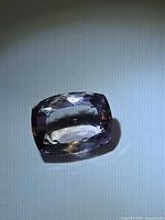 Front view of faceted cushion amethyst